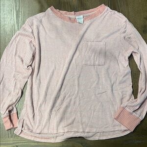 Stars Above Blush and White Striped Top